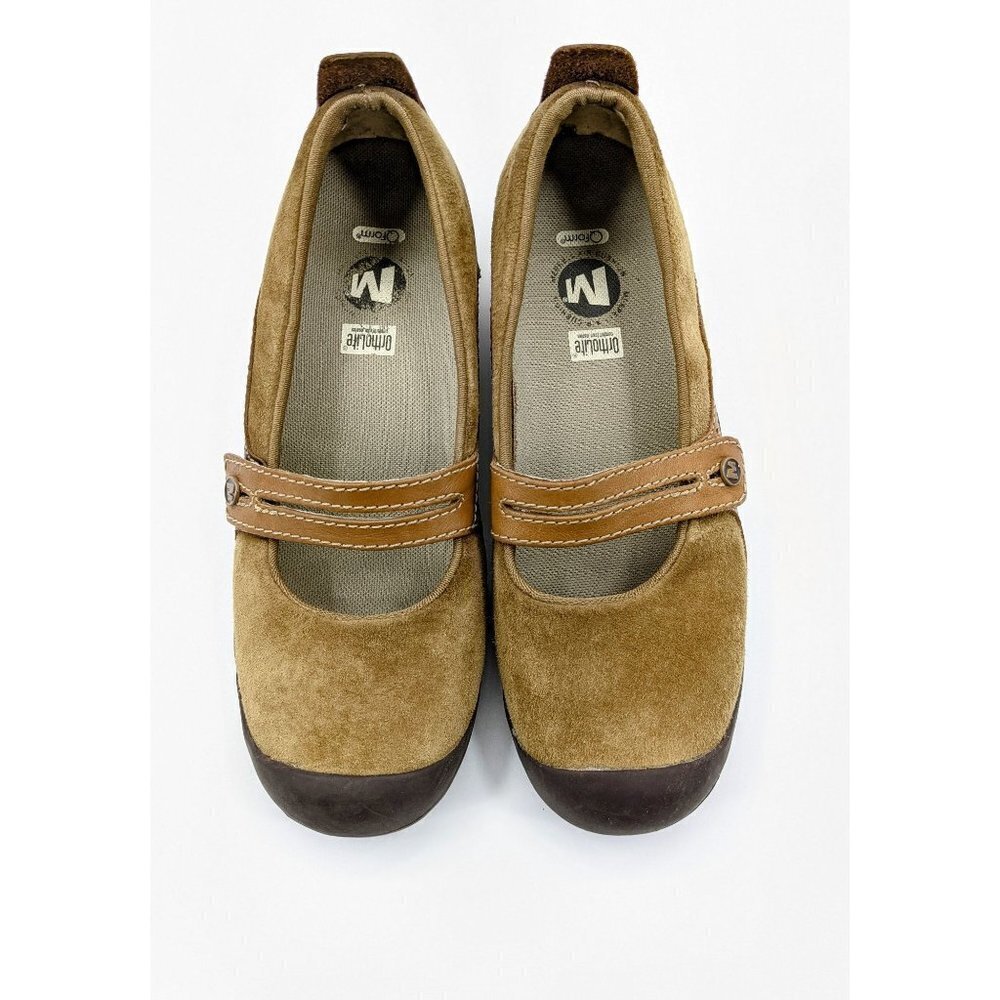 Merrell Plaza Bandeau Tan Suede Mary Jane Ortholit